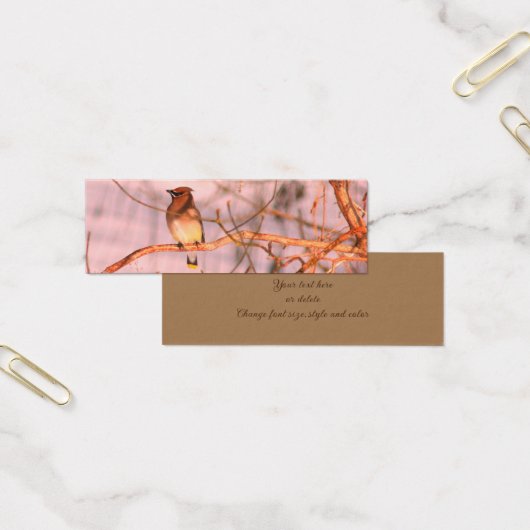 Cedar Waxwing Bird Natuur Mini Bladwijzer Mini Visitekaartjes (Kantoor)