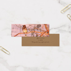 Cedar Waxwing Bird Natuur Mini Bladwijzer Visitekaartjes