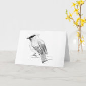 Cedar Waxwing Blank Wenskaart Kaart (Gele Bloem)