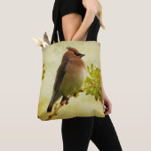 Cedar Waxwing Canvas tas (Dichtbij)