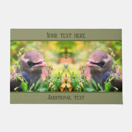 Cedar Waxwing Fledgling Bird Personated Deurmat (Voorkant)
