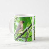 Cedar Waxwing Mok door BirdingCollectibles (Voorkant links)