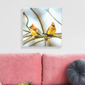 Cedar Waxwing - Originele foto Canvas Afdruk (Insitu (Woonkamer))