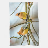 Cedar Waxwing - Originele foto Theedoek (Verticaal)