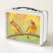 Cedar Waxwing Painting - Cute Original Dog Art (Achterkant)