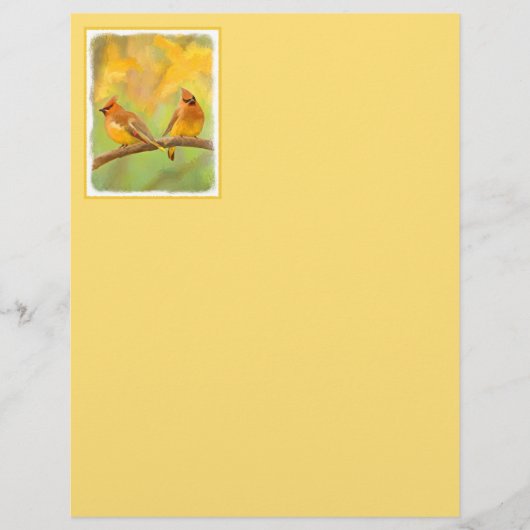 Cedar Waxwing Painting - Cute Original Dog Art (Voorkant)