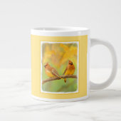 Cedar Waxwing Painting - Cute Original Dog Art Grote Koffiekop (Rechts)