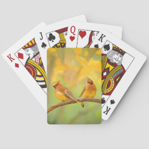 Cedar Waxwing Painting - Cute Original Dog Art Pokerkaarten