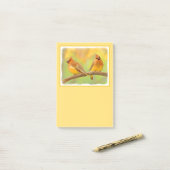 Cedar Waxwing Painting - Cute Original Dog Art Post-it® Notes (Op bureau)