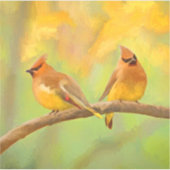 Cedar Waxwing Painting - Cute Original Dog Art Sticker (Voorkant)