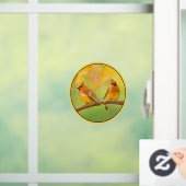 Cedar Waxwing Painting - Schattigee originele Wild Raamsticker (Huis)