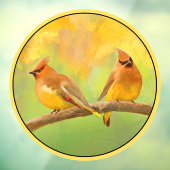 Cedar Waxwing Painting - Schattigee originele Wild Raamsticker (Vel 3)
