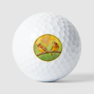 Cedar Waxwing Schilderij - Cute Originele Hond Kun Golfballen