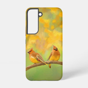 Cedar Waxwing Schilderij - Mooie Originele Honden Samsung Galaxy Hoesje
