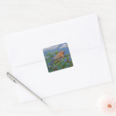 Cedar Waxwing Vierkante Sticker (Envelop)