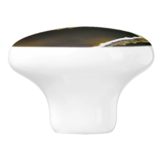 Cedar Waxwing zangvogel origineel wilde vogel foto Keramische Knop (Zijkant)