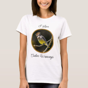 Cedar Waxwing zangvogel origineel wilde vogel foto T-shirt