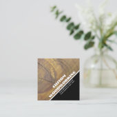 Cedar Wood Knot Close-up foto Vierkante Visitekaartje (Staand voorkant)