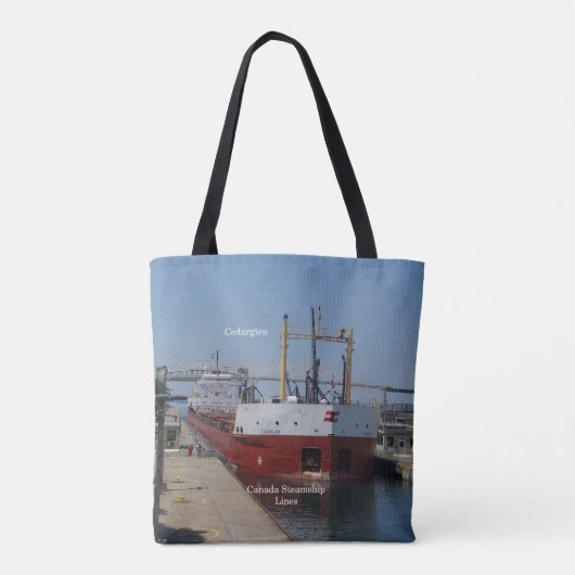 Cedarglen over de hele canvas tas (Achterkant)