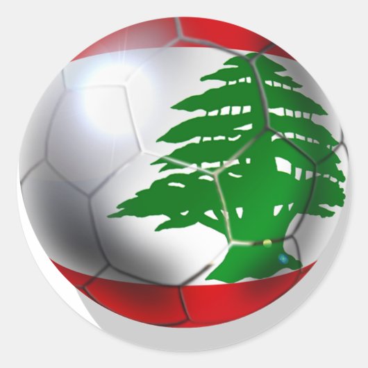 Cedars football voetbalteam vlag bal ronde sticker (Voorkant)