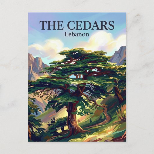Cedars of God Libanon Briefkaart (Voorkant)