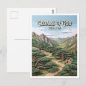 Cedars van God Bsharri Libanon Briefkaart (Voorkant / Achterkant)