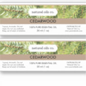 Cedarwood Essentiële Oliën Geurfles Etiket Sticker (Voorkant)