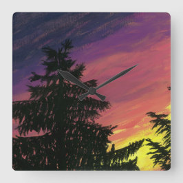 Ceder en Zonsondergang Klok