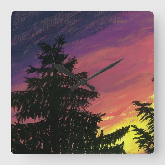 Ceder en Zonsondergang Klok (Voorkant)