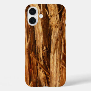 Ceder gestructureerd houten schors uitzicht iPhone 16 plus hoesje