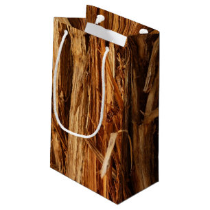 Ceder gestructureerd houten schors uitzicht klein cadeauzakje