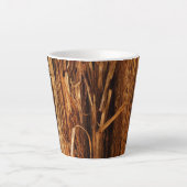 Ceder gestructureerd houten schors uitzicht latte mok (Voorkant)
