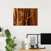 Ceder gestructureerd houten schors uitzicht poster (Thuiskantoor)