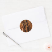 Ceder gestructureerd houten schors uitzicht ronde sticker (Envelop)
