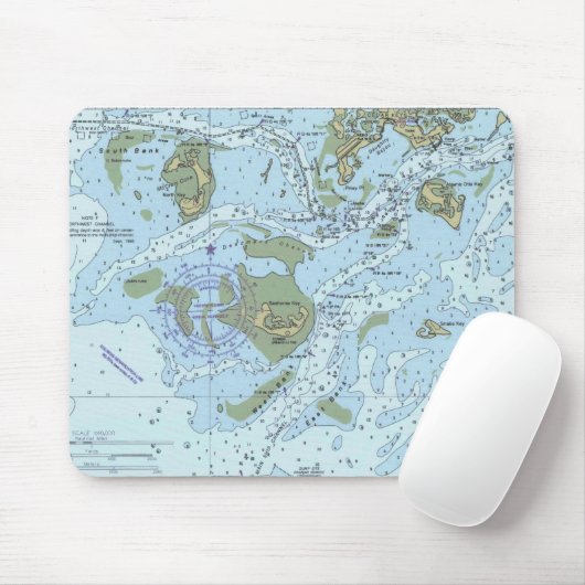 Ceder Keys Florida Nautical Chart Muismat (Met muis)