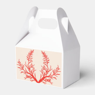 Cederbladeren op een geschenkdoos bedankdoosjes