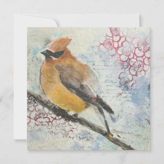 Cederpestvogel Feestdagenkaart (Voorkant)