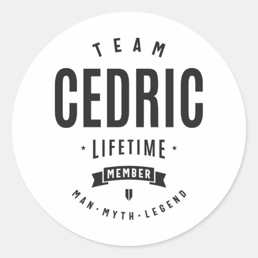 Cedric Lifetime Lid met persoonlijke naam Cedric Ronde Sticker (Voorkant)