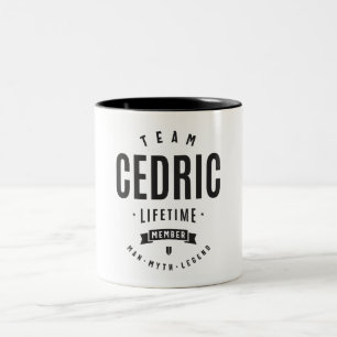 Cedric Lifetime Lid met persoonlijke naam Cedric Tweekleurige Koffiemok