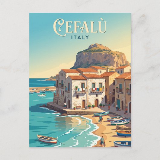 Cefalu Haven Italië Briefkaart (Voorkant)