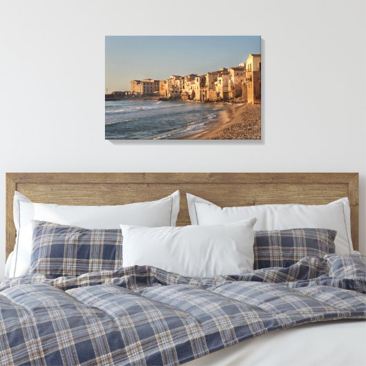 Cefalu, kustplaats Sicilië Canvas Afdruk (Insitu (Slaapkamer))