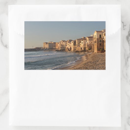 Cefalu, kustplaats Sicilië Rechthoekige Sticker (Tas)