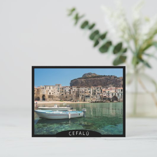 Cefalu kuststad Sicilië Briefkaart (Staand voorkant)
