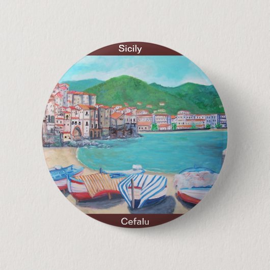 Cefalu, Sicilië Button (Voorkant)