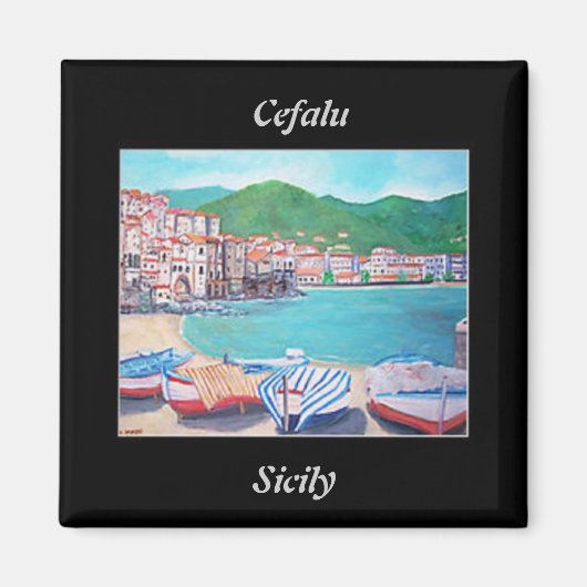 Cefalu strandmagneet magneet (Voorkant)