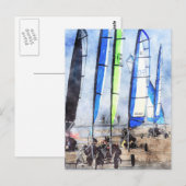 Cefn Sidan Blokart Racingwedstrijd Briefkaart (Voorkant / Achterkant)