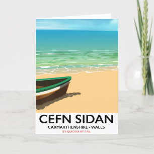 Cefn Sidan, Carmarthenshire Wales vintage spoorweg Feestdagen Kaart