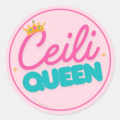 Ceili Queen Ronde Sticker (Voorkant)