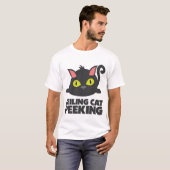 Ceiling Cat Peeking Funny Internet Meme Art T-shirt (Voorkant volledig)