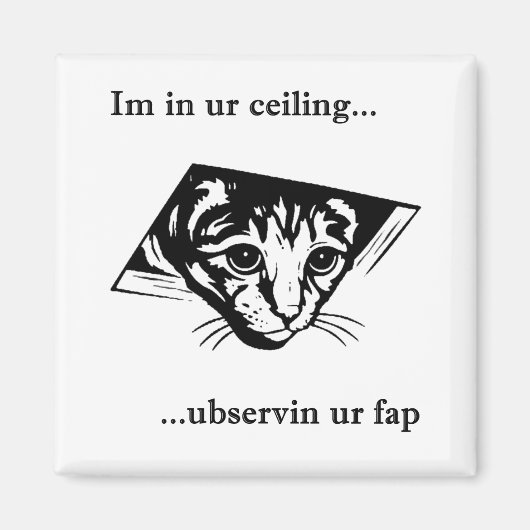 Ceiling Cat ubservin u... Magneet (Voorkant)